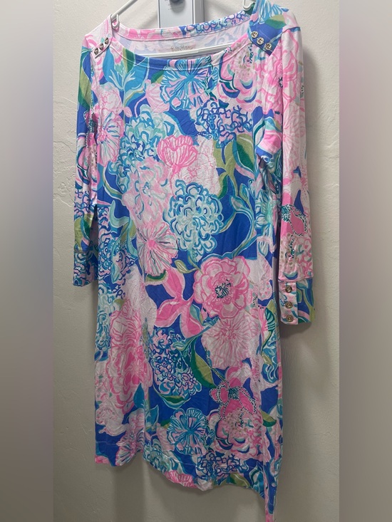 Lilly Pulitzer Dresses & Skirts - Lilly Pulitzer Pink Blue Floral Shift Dress, Size Medium